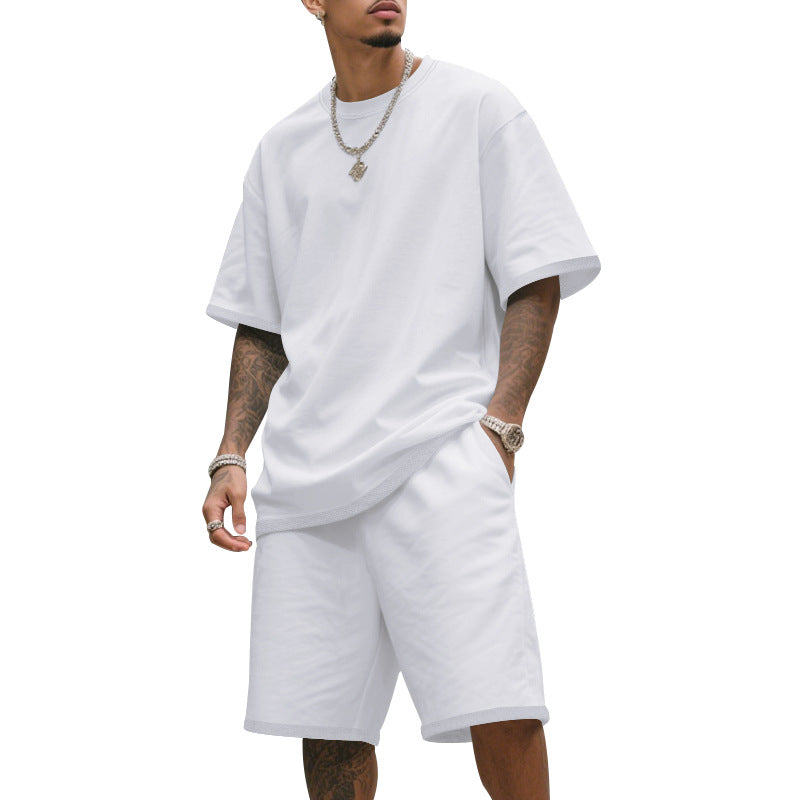 Mens Loose-Fit Summer Sports Short-Sleeve Suit
