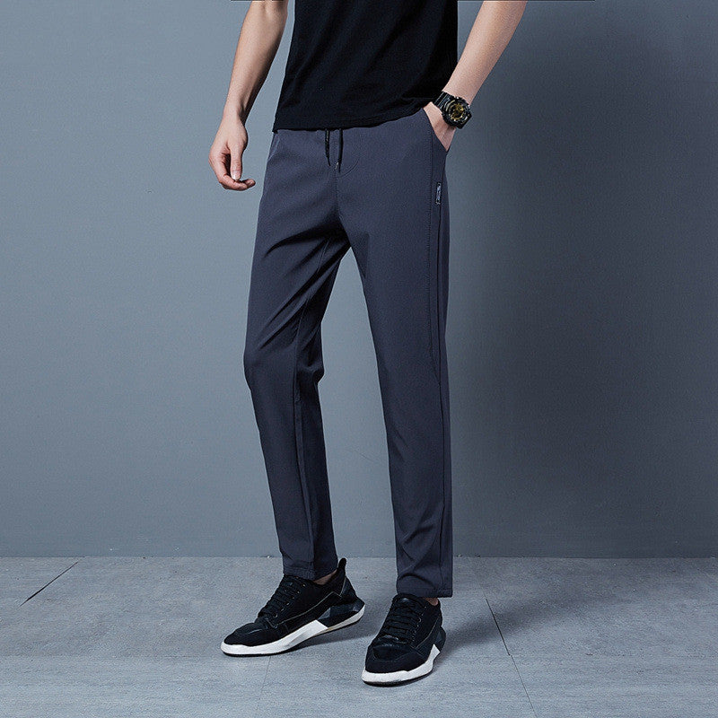 Mens Fashion Solid Color Loose Casual Pants