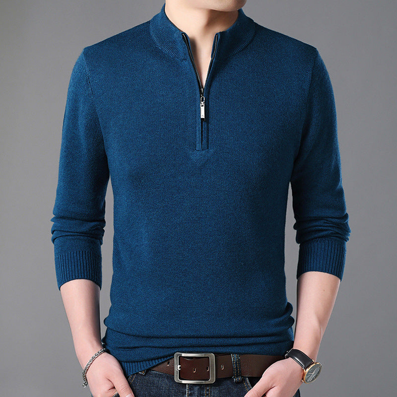 Long-sleeved men's wool sweater