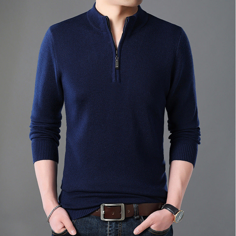 Long-sleeved men's wool sweater