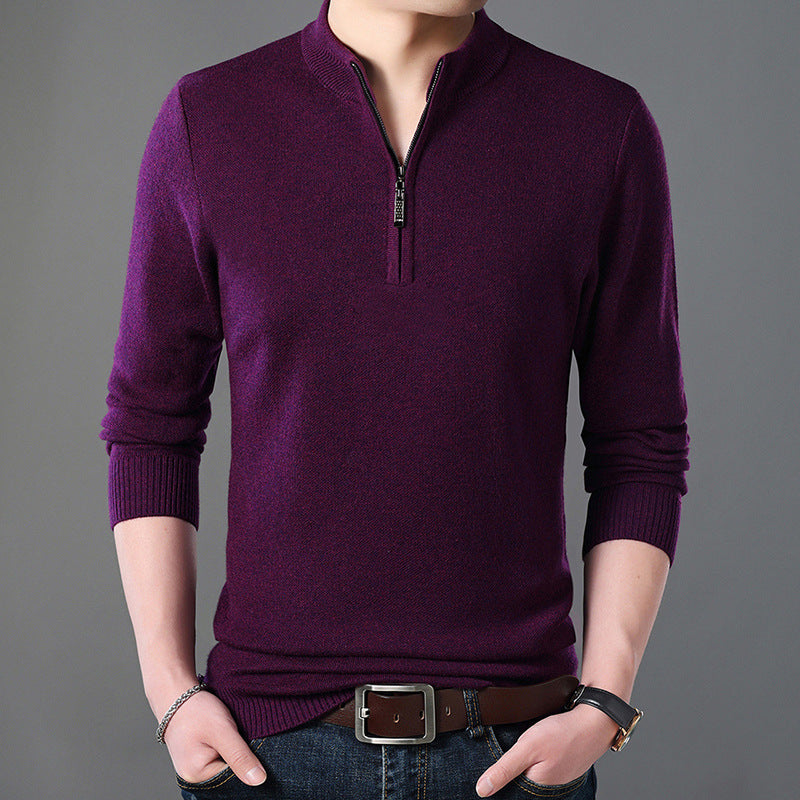 Long-sleeved men's wool sweater
