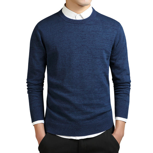210 New Men's Sweater Korean Style Cotton Men's Sweater Pullover Round Neck Base Shirt Trend