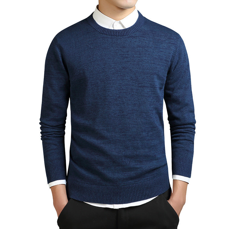 210 New Men's Sweater Korean Style Cotton Men's Sweater Pullover Round Neck Base Shirt Trend