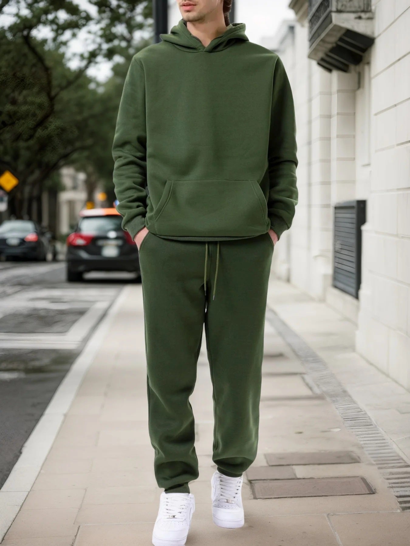 Mens Sportswear Set Long-sleeve Hoodie And Jogger Pants