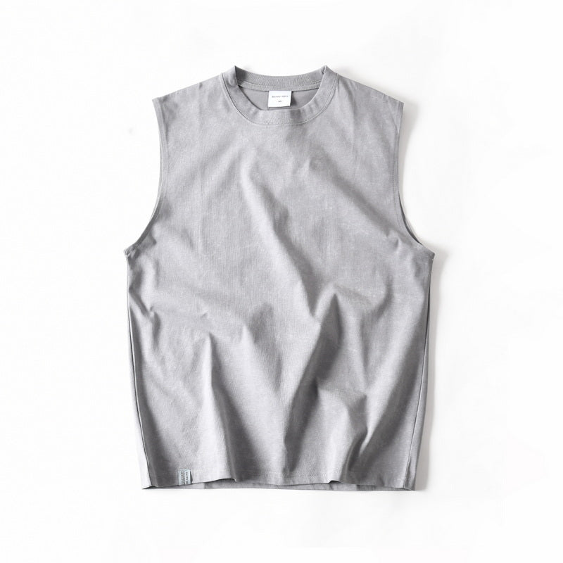 Washed Old Cotton Sleeveless T-shirt Men