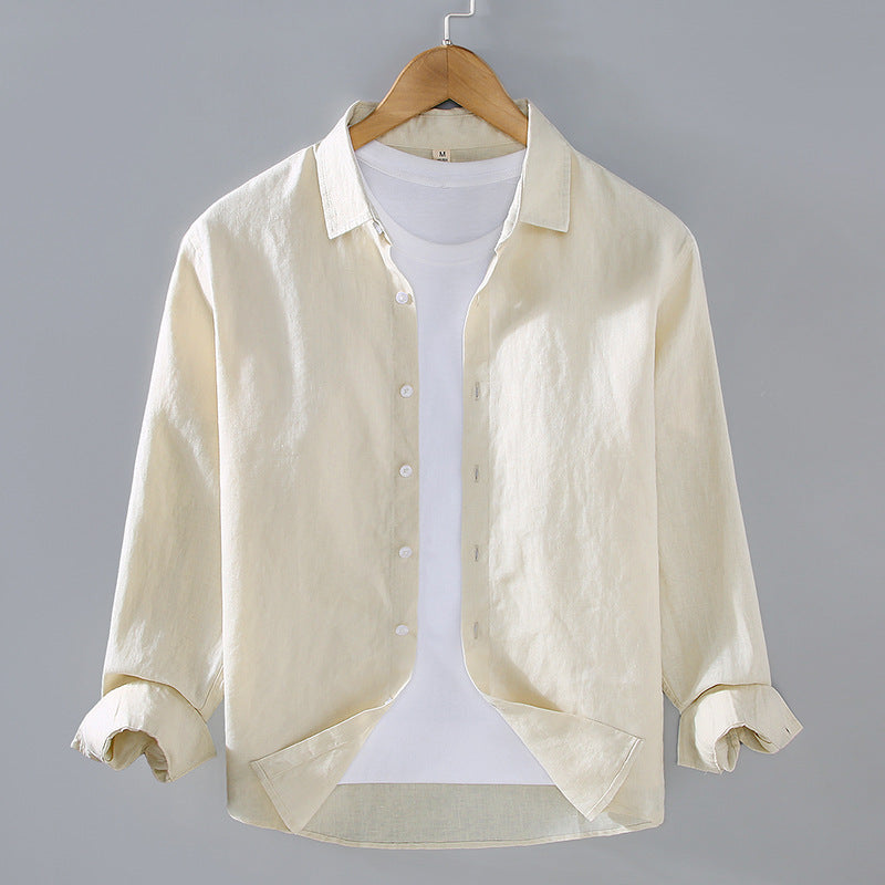 Pure Linen Men's Shirt All-matching Clothes Tide