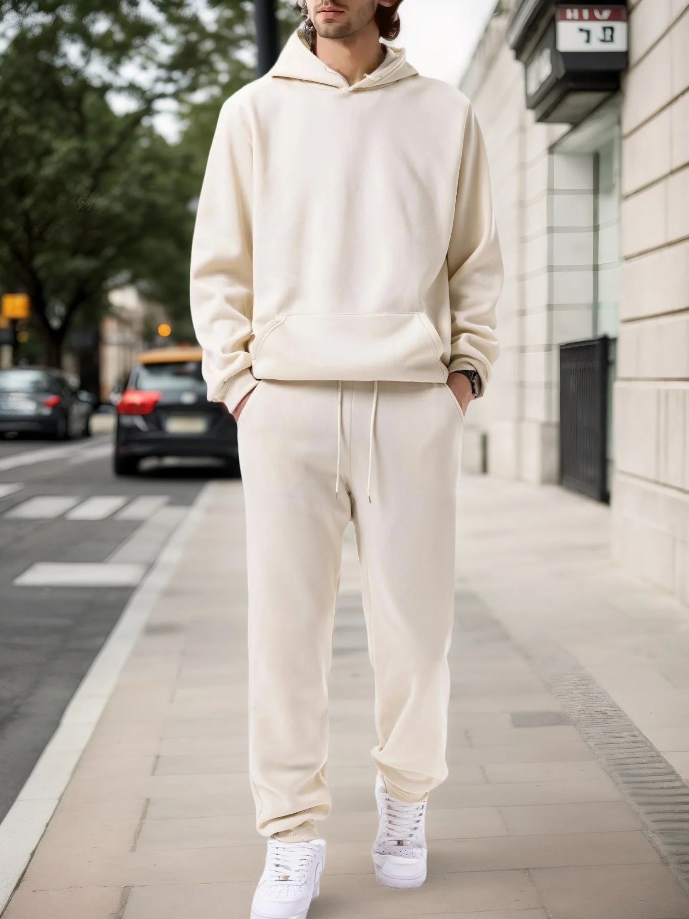 Mens Sportswear Set Long-sleeve Hoodie And Jogger Pants