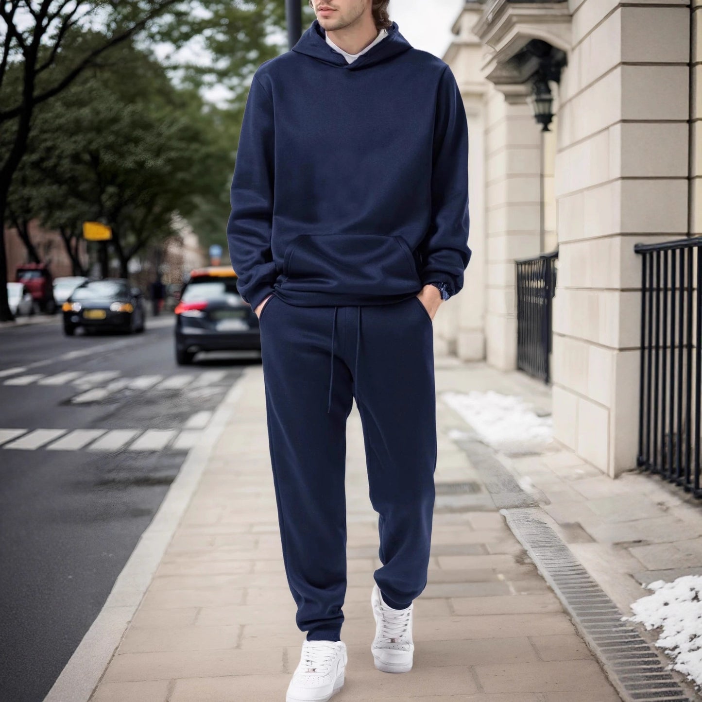 Mens Sportswear Set Long-sleeve Hoodie And Jogger Pants