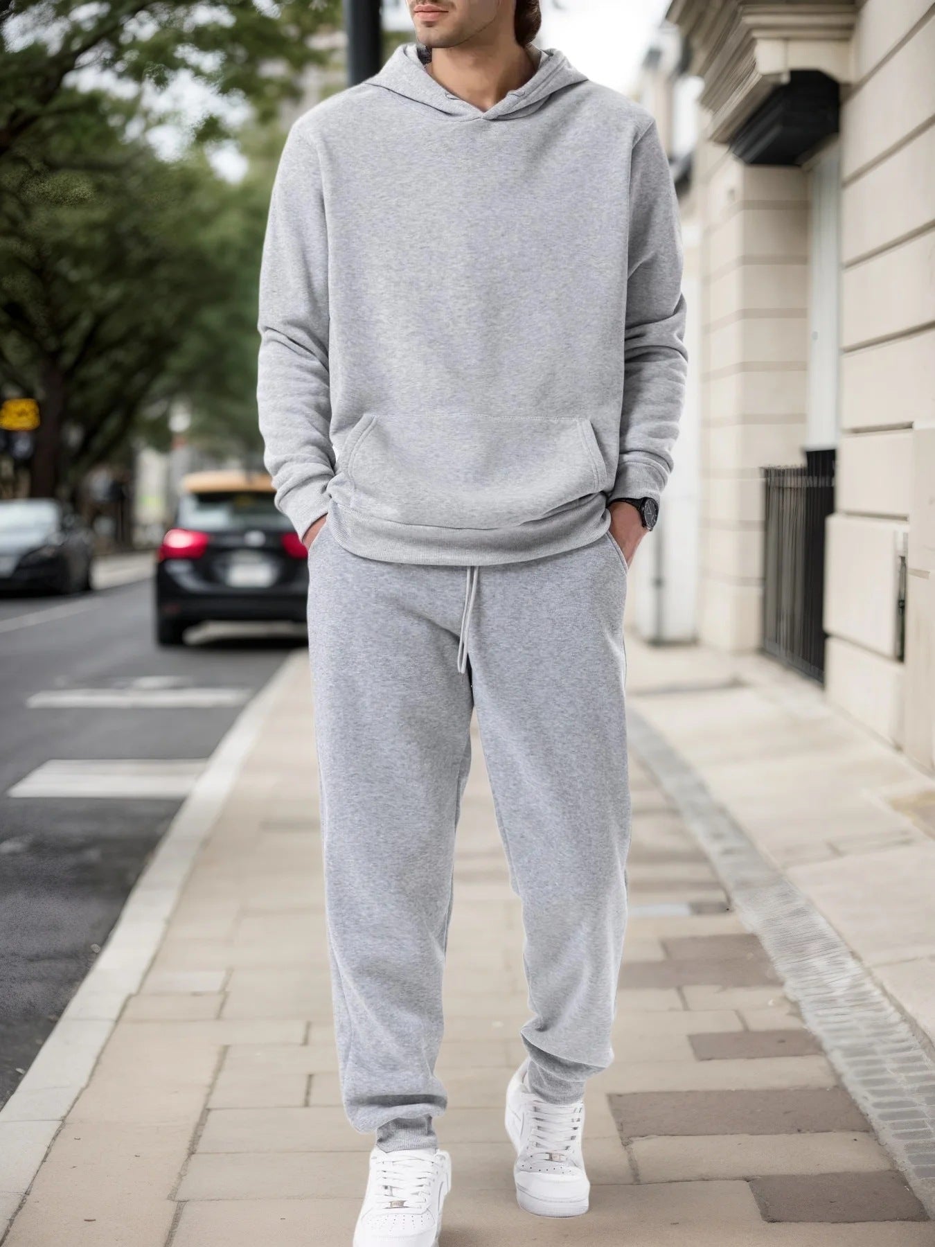 Mens Sportswear Set Long-sleeve Hoodie And Jogger Pants