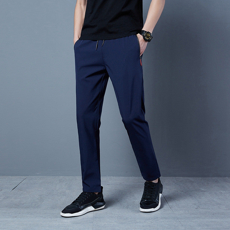 Mens Fashion Solid Color Loose Casual Pants
