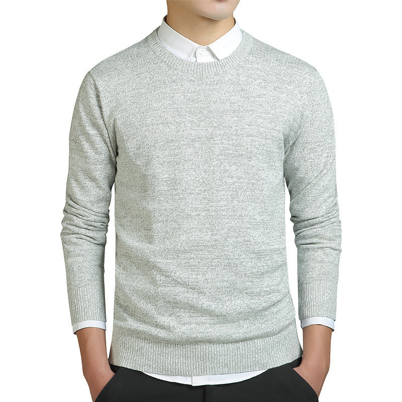 210 New Men's Sweater Korean Style Cotton Men's Sweater Pullover Round Neck Base Shirt Trend