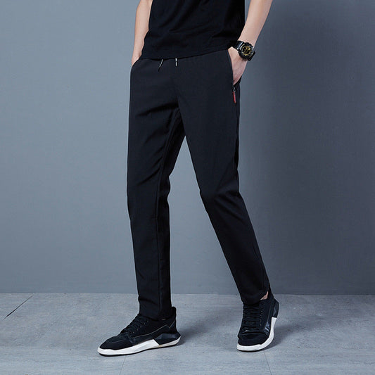 Mens Fashion Solid Color Loose Casual Pants