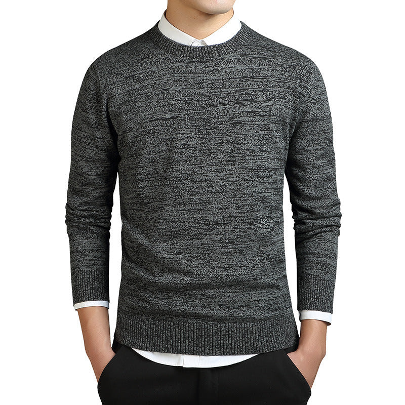210 New Men's Sweater Korean Style Cotton Men's Sweater Pullover Round Neck Base Shirt Trend