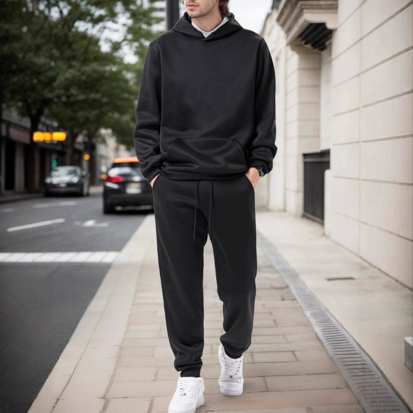 Mens Sportswear Set Long-sleeve Hoodie And Jogger Pants