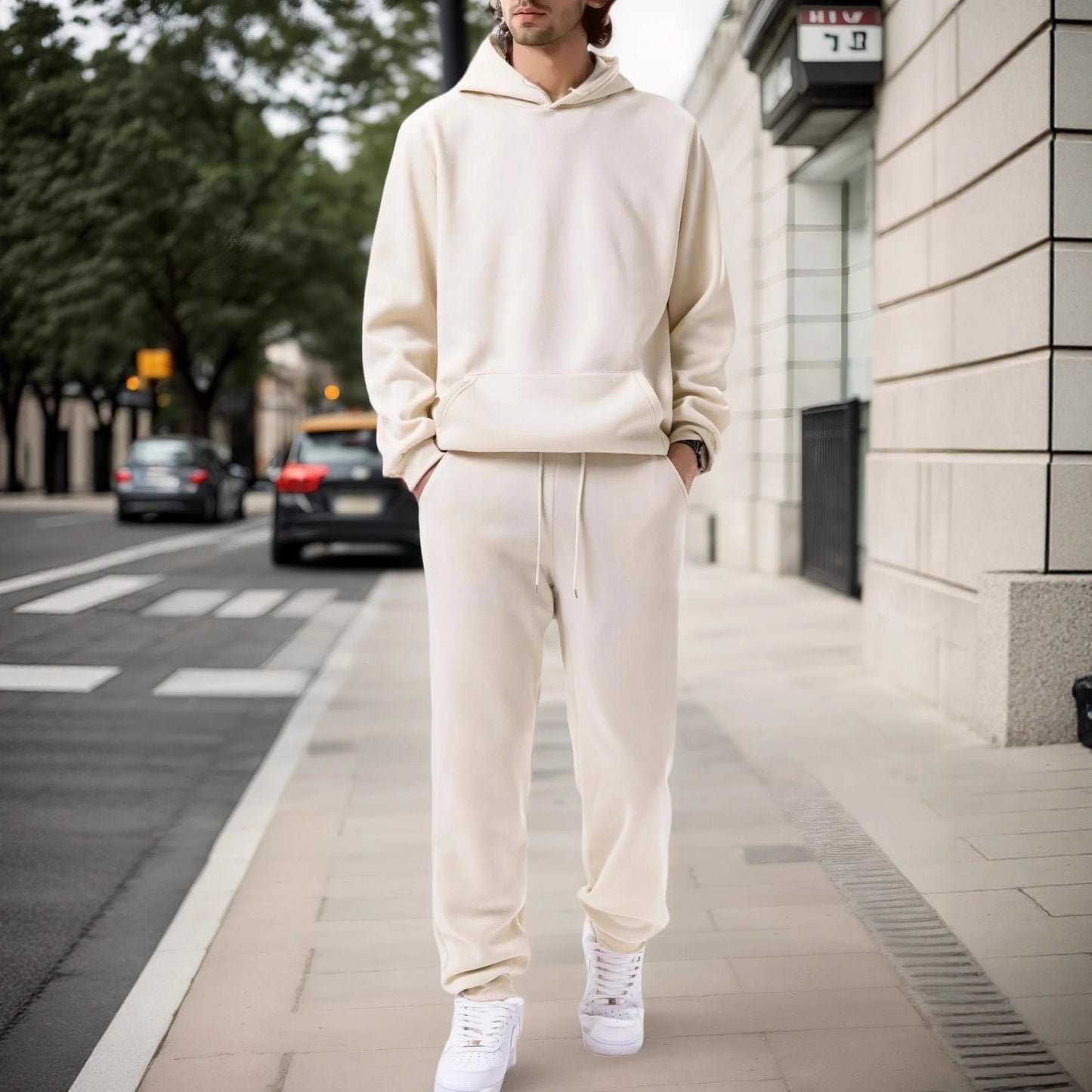 Mens Sportswear Set Long-sleeve Hoodie And Jogger Pants