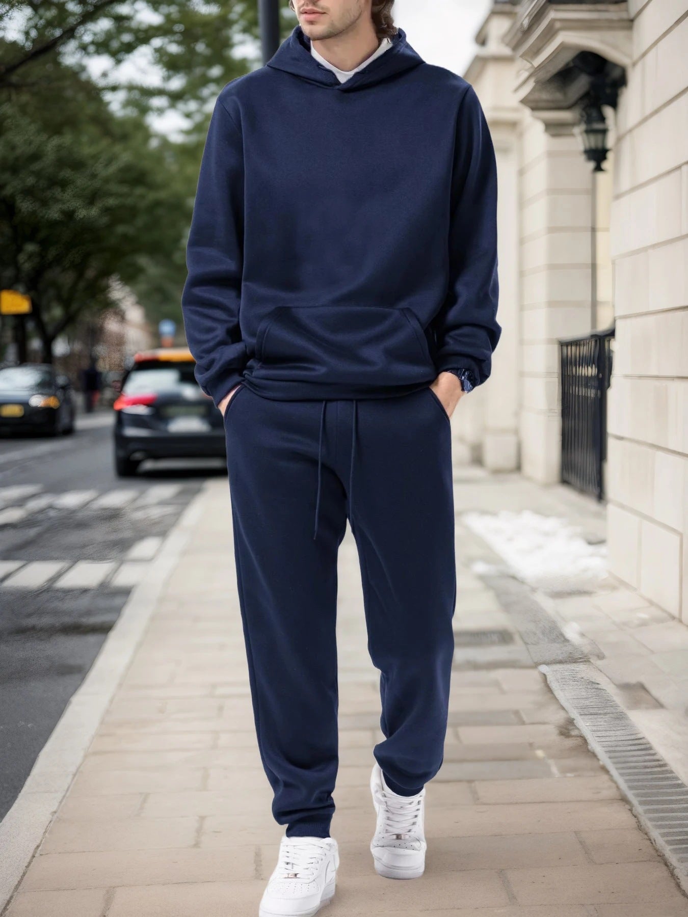 Mens Sportswear Set Long-sleeve Hoodie And Jogger Pants