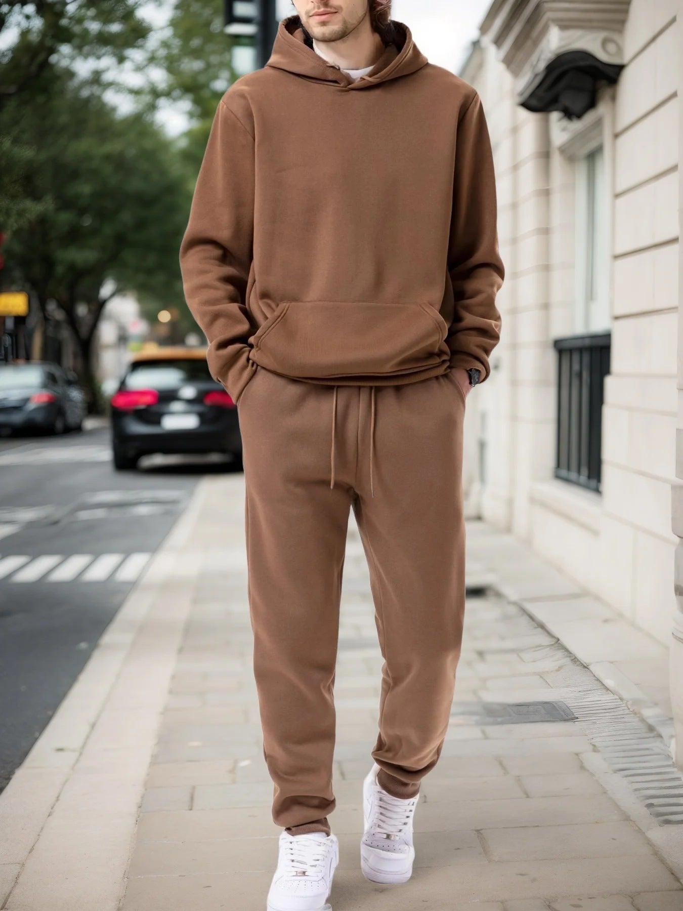 Mens Sportswear Set Long-sleeve Hoodie And Jogger Pants